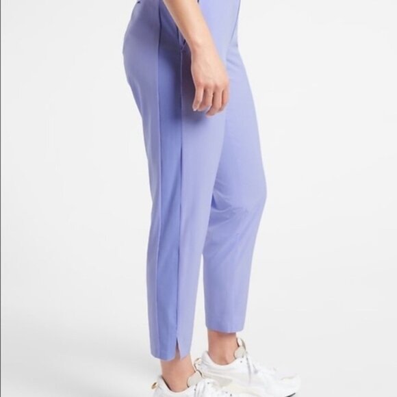 EUC Athleta Brooklyn Ankle Pant Side Stripe Periwinkle Sz 20 - Picture 1 of 11